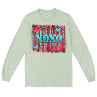 Matcha xoxo valentines day leopard glitter brushstroke Long Sleeve Tee - Jasminsmagicworld