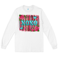 White xoxo valentines day leopard glitter brushstroke Long Sleeve Tee - Jasminsmagicworld