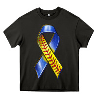 Asphalt down syndrome ribbon softball Heavy Core Tee - texasbilliewilder