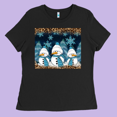 Ladies Tee snowman winter