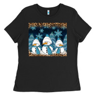 Black snowman winter Ladies Tee - RanaPortraitStore