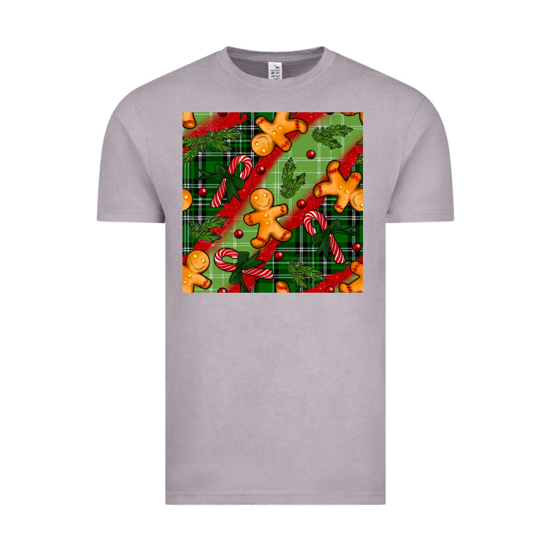 Christmas Gingerbread Man And Candy Cane Seamless Pattern Vintage Tee by BundleAndBundleShop | Teevron