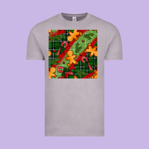 Christmas Gingerbread Man And Candy Cane Seamless Pattern Vintage Tee Designed By Bundleandbundleshop