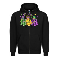 Black mardi gras bead dogs Zipper Hoodie - MaliasSmallBusiness