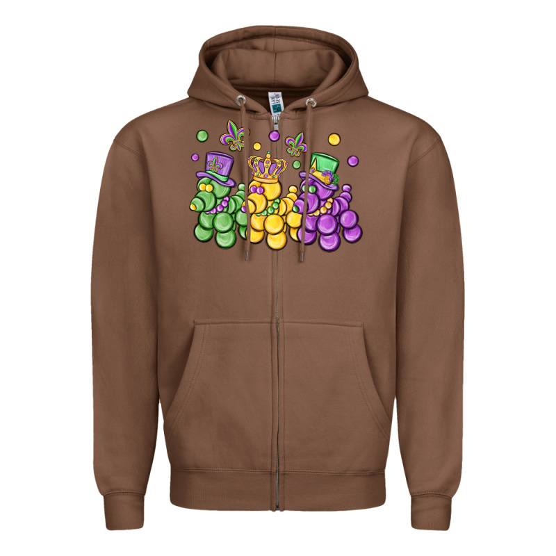 Mardi Gras Bead Dogs Zipper Hoodie by MaliasSmallBusiness | Teevron