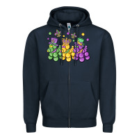 Navy mardi gras bead dogs Zipper Hoodie - MaliasSmallBusiness