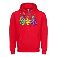 Red mardi gras bead dogs Zipper Hoodie - MaliasSmallBusiness