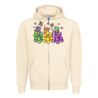 Sandshell mardi gras bead dogs Zipper Hoodie - MaliasSmallBusiness