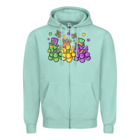 Seafoam mardi gras bead dogs Zipper Hoodie - MaliasSmallBusiness