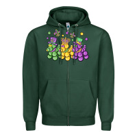Sports Green mardi gras bead dogs Zipper Hoodie - MaliasSmallBusiness