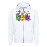 White mardi gras bead dogs Zipper Hoodie - MaliasSmallBusiness