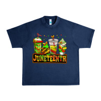 Navy juneteenth afro coffee cups Urban Heavy Tee - Jasminsmagicworld