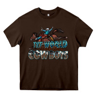 Chocolate Brown the world needs more cowboys Heavy Core Tee - Zillion Design Studio