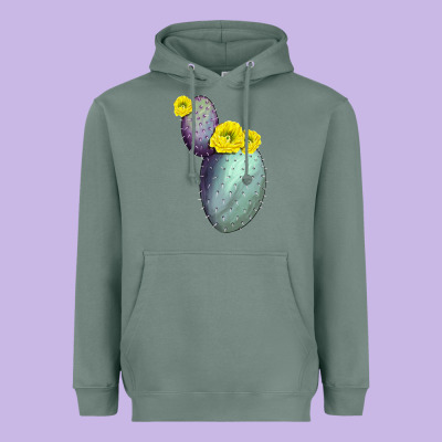 Opunthia Santa Rita Cactus Heavyweight Hoodie Designed By Lillyallendesigns