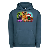 Pigment Midnight Navy happy hallothanksmas gnomes Urban Hoodie - CowGirlArtShop