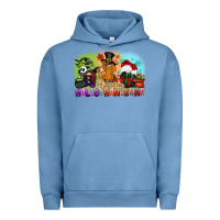 Pigment Pebble Blue happy hallothanksmas gnomes Urban Hoodie - CowGirlArtShop