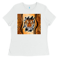 White tiger scratch mark Ladies Tee - RanaPortraitStore