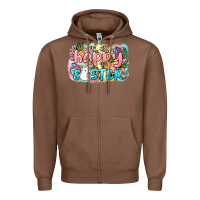 Chestnut Happy Easter Zipper Hoodie - NancyCooperArtShop