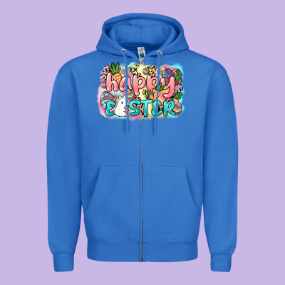 Happy Easter Zipper Hoodie Designed By Nancycooperartshop