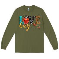 Army Green love bug lady bug Long Sleeve Tee - LillyAllenDesigns