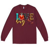 Burgundy love bug lady bug Long Sleeve Tee - LillyAllenDesigns