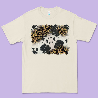Black And White Cowhide Background Premium Tee Designed By Barkaloodesign