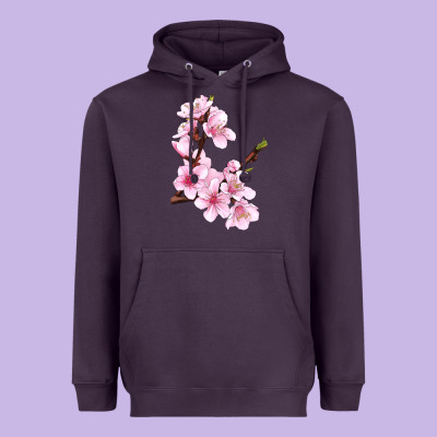 Peach Blossom Illustrations Heavyweight Hoodie Designed By Lillyallendesigns