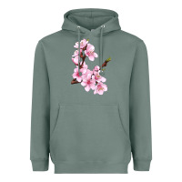 Sage Peach Blossom Illustrations Heavyweight Hoodie - LillyAllenDesigns