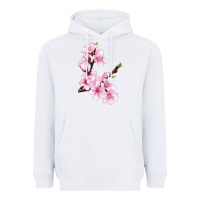 White Peach Blossom Illustrations Heavyweight Hoodie - LillyAllenDesigns