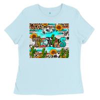 Baby Blue texas Ladies Tee - RanaPortraitStore