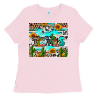 Bubblegum Pink texas Ladies Tee - RanaPortraitStore