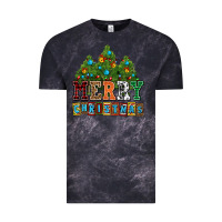Cloud Black merry christmas with christmas trees Vintage Tee - AdoDesignShop