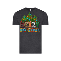 Vintage Black merry christmas with christmas trees Vintage Tee - AdoDesignShop