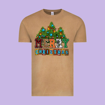 Merry Christmas With Christmas Trees Vintage Tee Designed By Adodesignshop