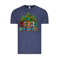 Vintage Denim merry christmas with christmas trees Vintage Tee - AdoDesignShop