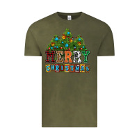 Vintage Olive merry christmas with christmas trees Vintage Tee - AdoDesignShop
