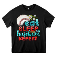 Black eat sleep baseball repeat Heavy Core Tee - texasbilliewilder