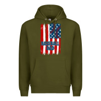 Army Green baseball dad american flag Premium Hoodie - JahusDesignShop
