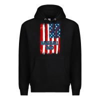 Black baseball dad american flag Premium Hoodie - JahusDesignShop