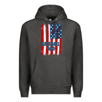 Charcoal Heather baseball dad american flag Premium Hoodie - JahusDesignShop