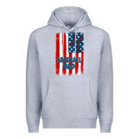 Heather Grey baseball dad american flag Premium Hoodie - JahusDesignShop