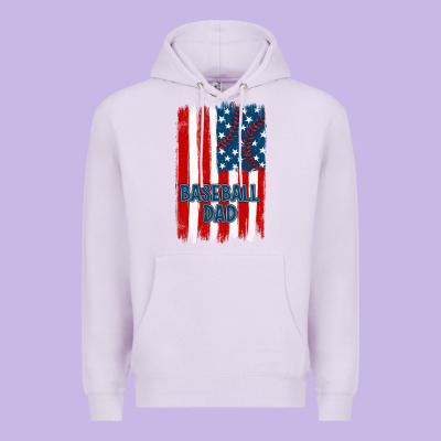 Baseball Dad American Flag Premium Hoodie Designed By Jahusdesignshop