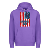Purple baseball dad american flag Premium Hoodie - JahusDesignShop