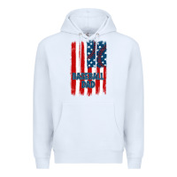 White baseball dad american flag Premium Hoodie - JahusDesignShop