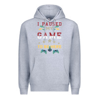 Heather Grey I Paused My Game To Be Here Premium Hoodie - Bettercallsaul