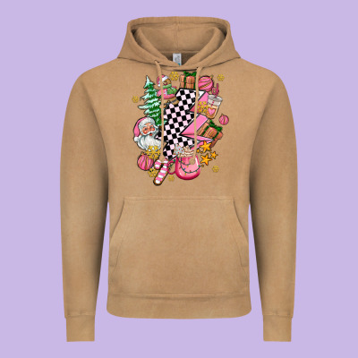Pink Christmas Lightning Bolt Vintage Hoodie Designed By Adodesignshop