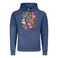 Vintage Denim pink christmas lightning bolt Vintage Hoodie - AdoDesignShop