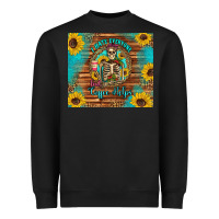 Black i hate everyone but coffee helps western skeleton coffee sunflowers Heavyweight Sweatshirt - Artiststas