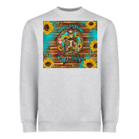 Heather Grey i hate everyone but coffee helps western skeleton coffee sunflowers Heavyweight Sweatshirt - Artiststas