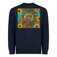 Navy i hate everyone but coffee helps western skeleton coffee sunflowers Heavyweight Sweatshirt - Artiststas